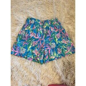 EUC Lily Pulitzer Stretchy Waist Shorts Sz S Blue Green Pink